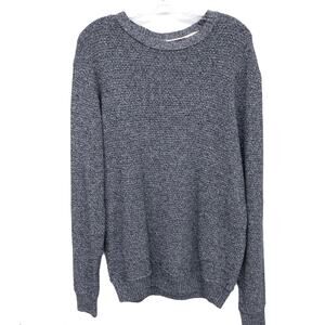 Weatherproof Men's  Sweater Black Crew Neck Marled Knit size Large